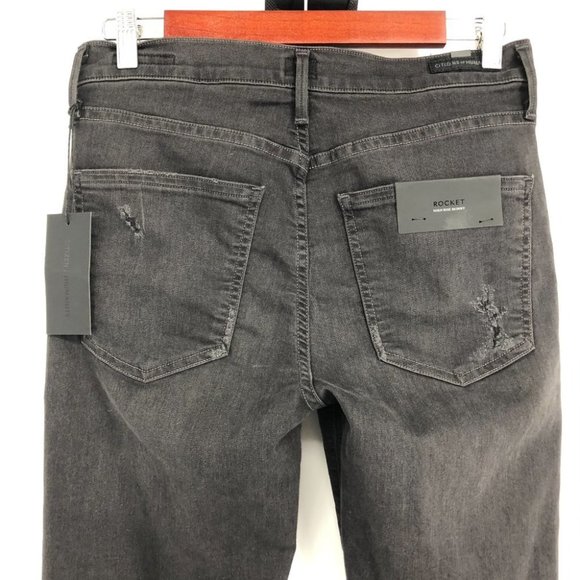 NWT Aritzia Citizens of Humanity Black Rocket High Rise Distressed Skinny 29 - Picture 12 of 16